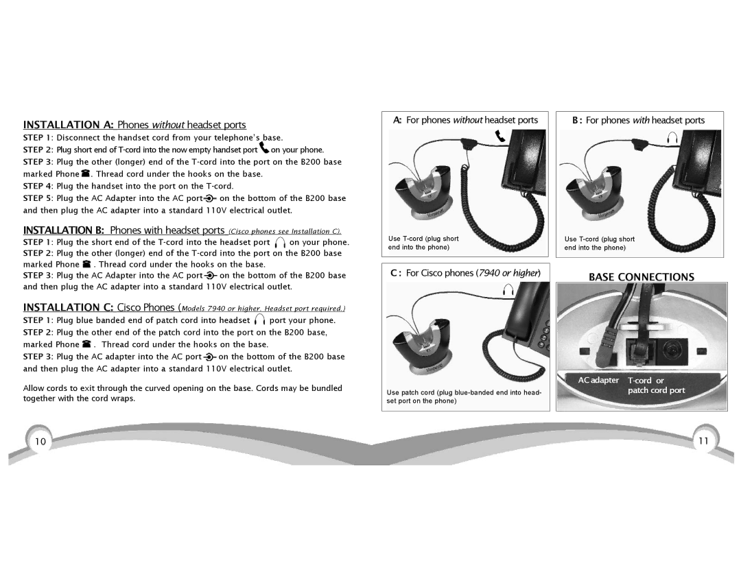 VXI B200 manual Base Connections 