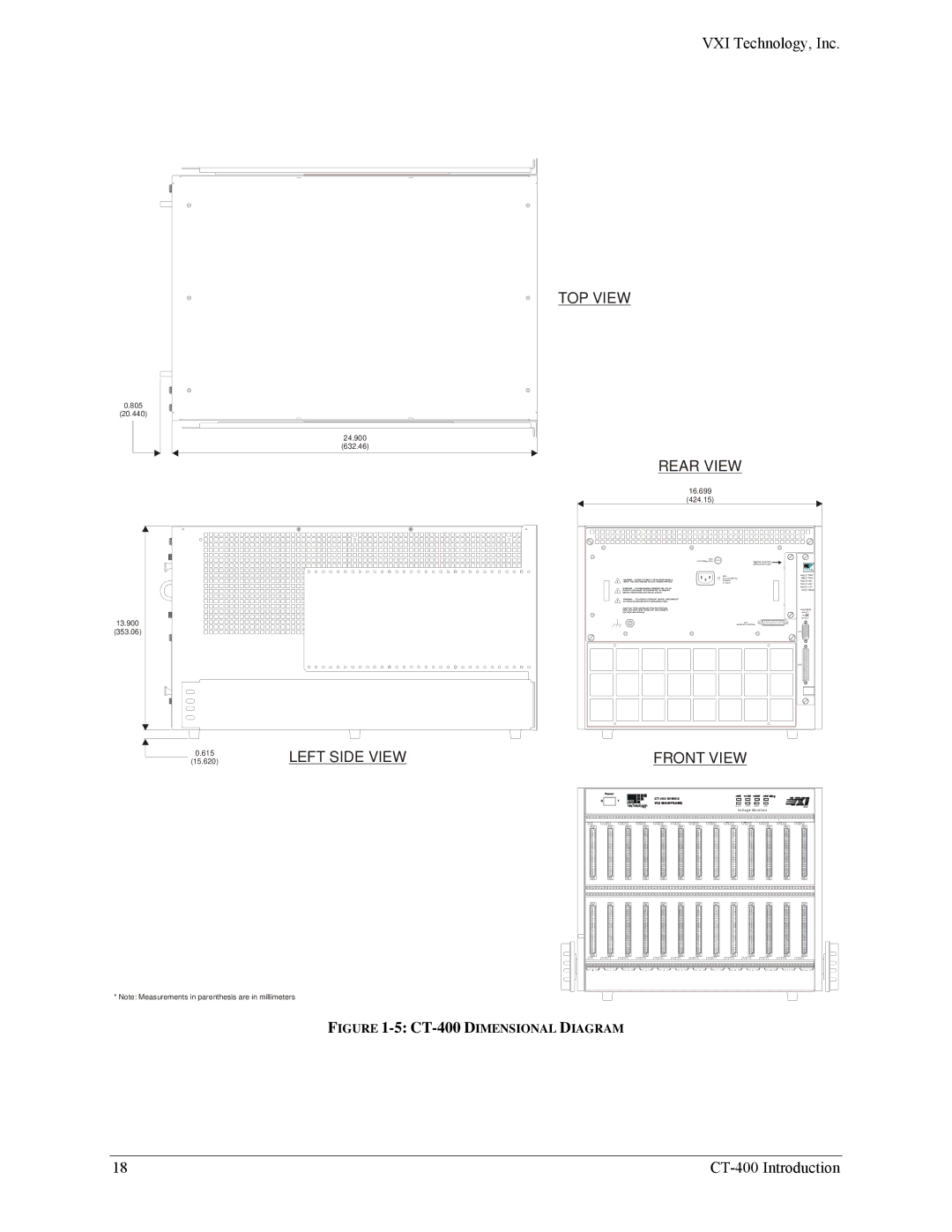 VXI CT-400 user manual TOP View Rear View 