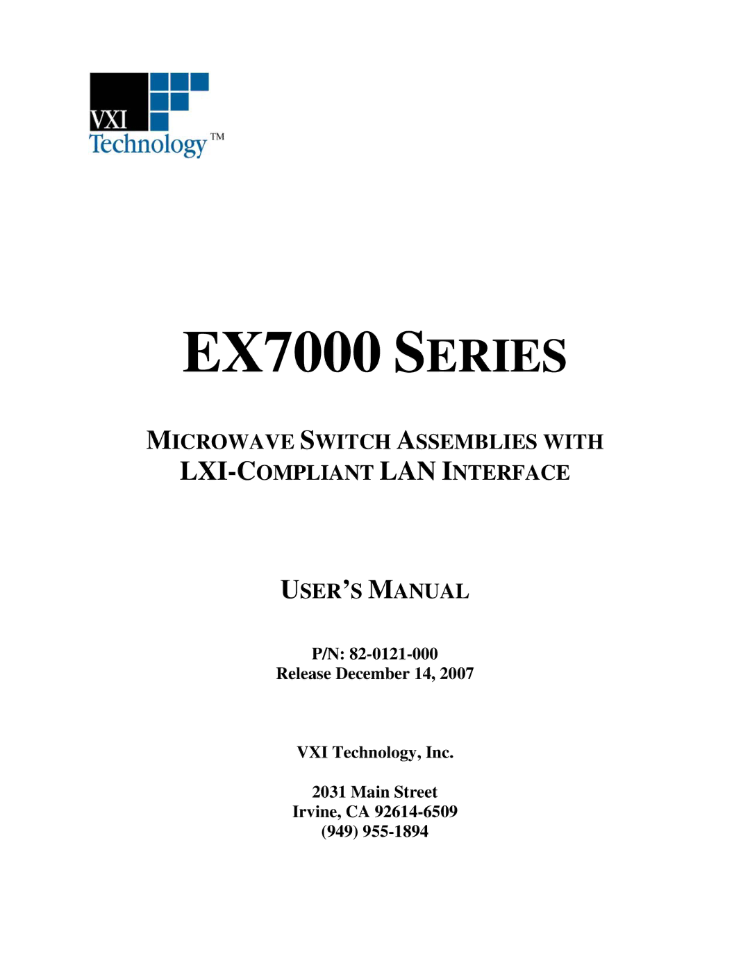 VXI user manual EX7000 Series 