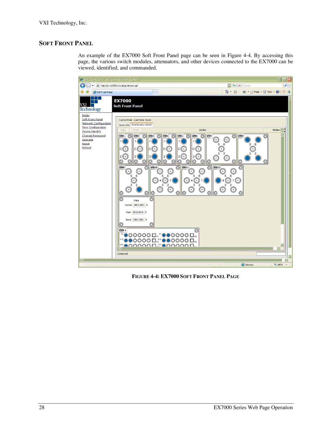 VXI user manual EX7000 Soft Front Panel 