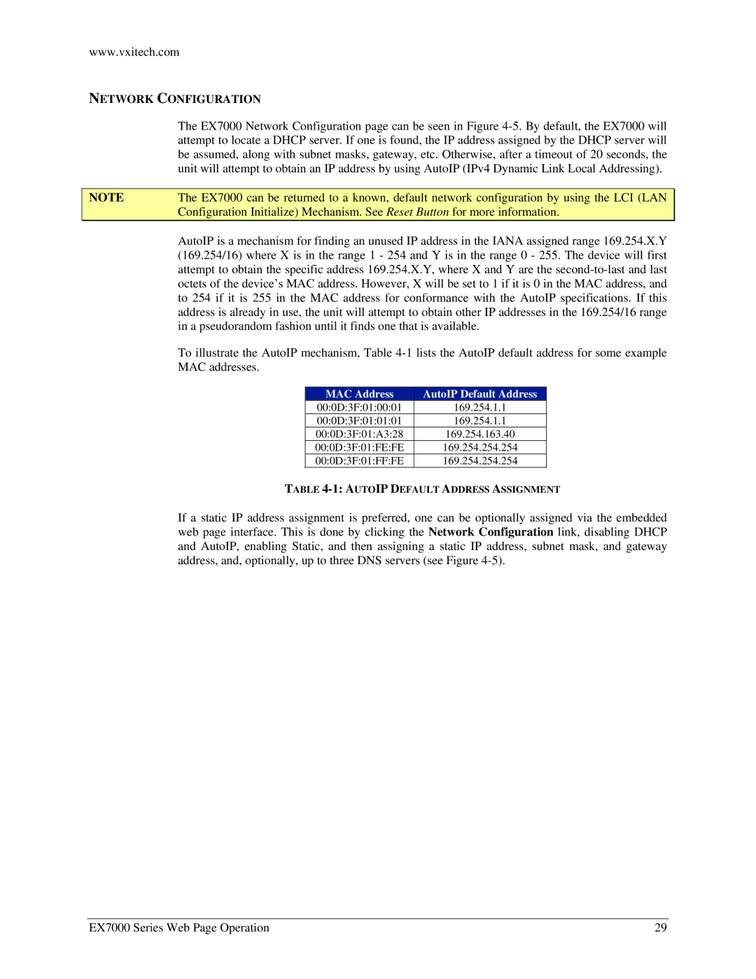 VXI EX7000 user manual A pseudorandom fashion until it finds one that is available 