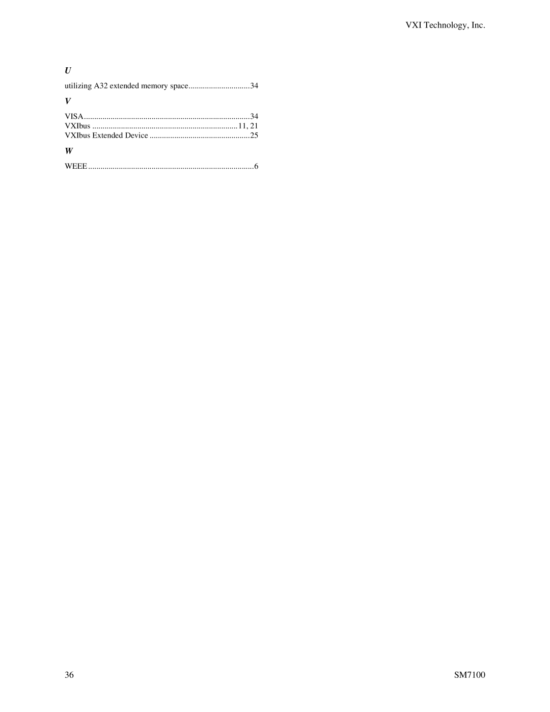 VXI Microwave Matrix user manual SM7100 