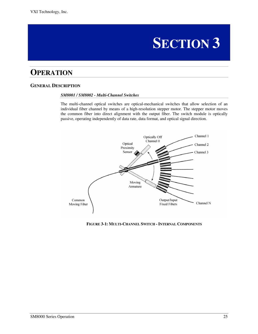 VXI SM8000 user manual General Description, SM8001 / SM8002 Multi-Channel Switches 