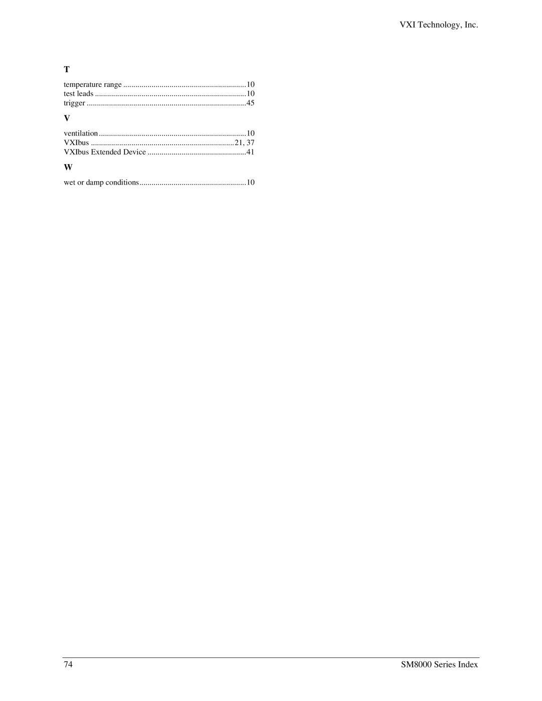 VXI SM8000 user manual VXIbus 