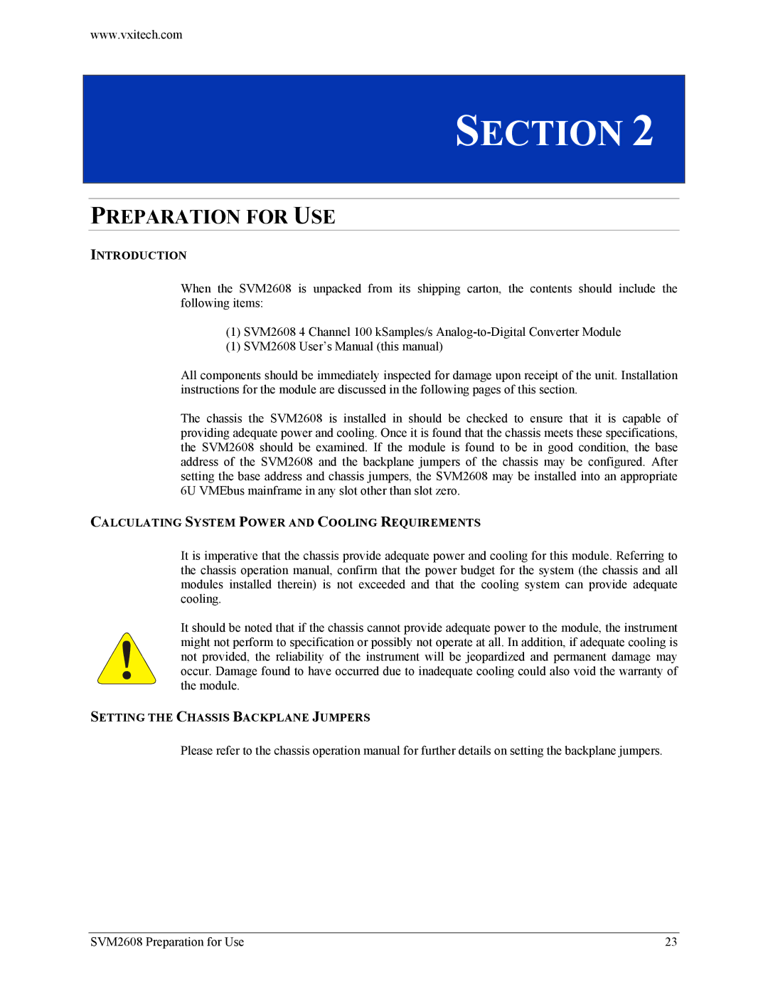 VXI SVM2608 user manual Calculating System Power and Cooling Requirements, Setting the Chassis Backplane Jumpers 