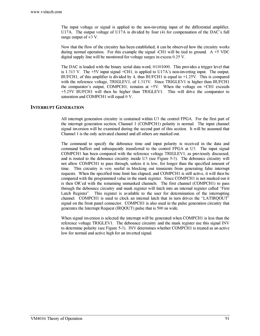 VXI VM4016 user manual Interrupt Generation 