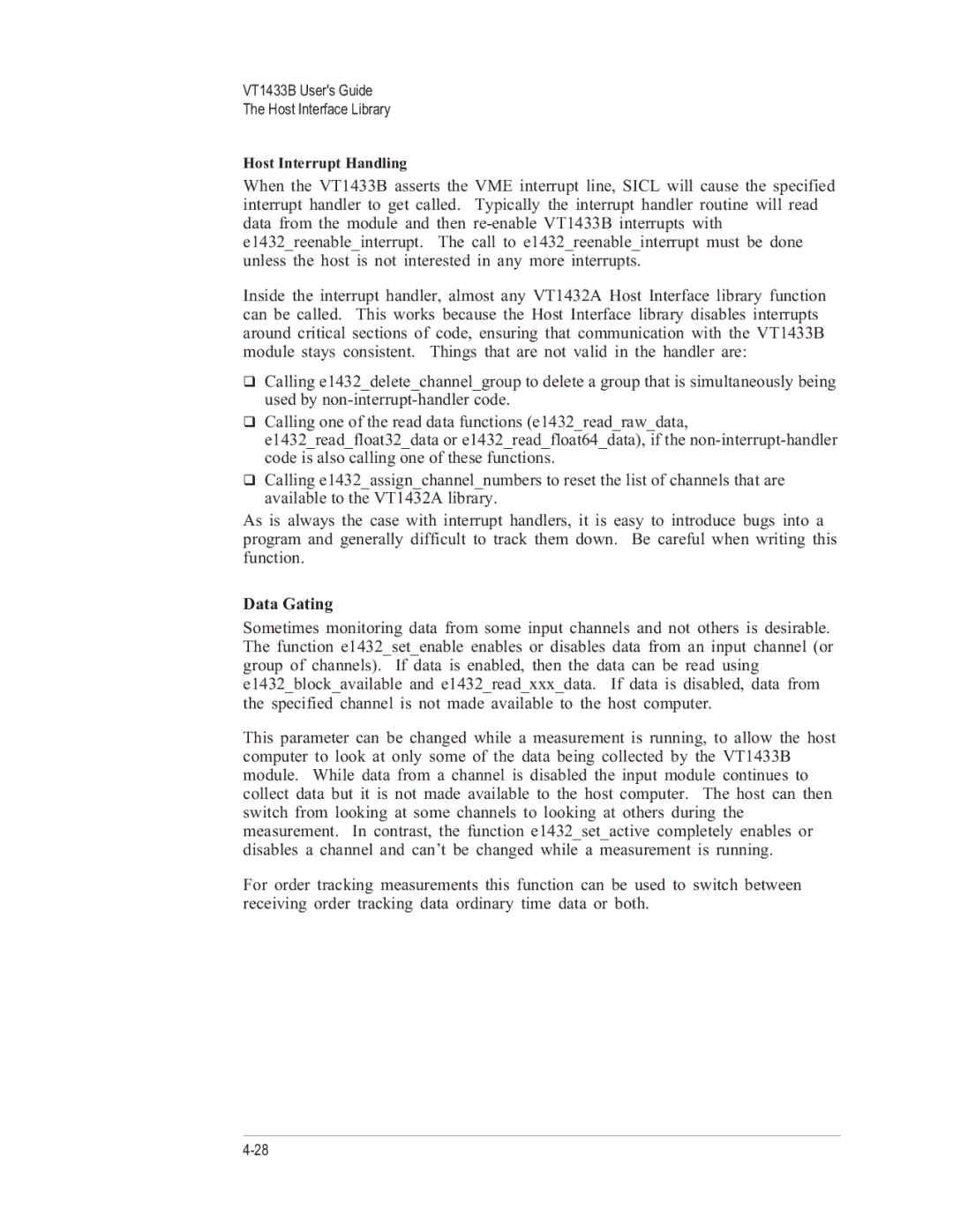 VXI VT1433B manual Data Gating 