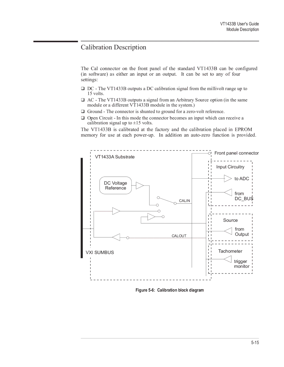 VXI VT1433B manual Calibration Description, Dcbus 