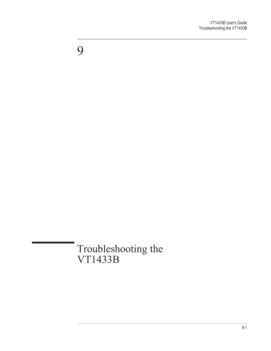 VXI manual Troubleshooting VT1433B 