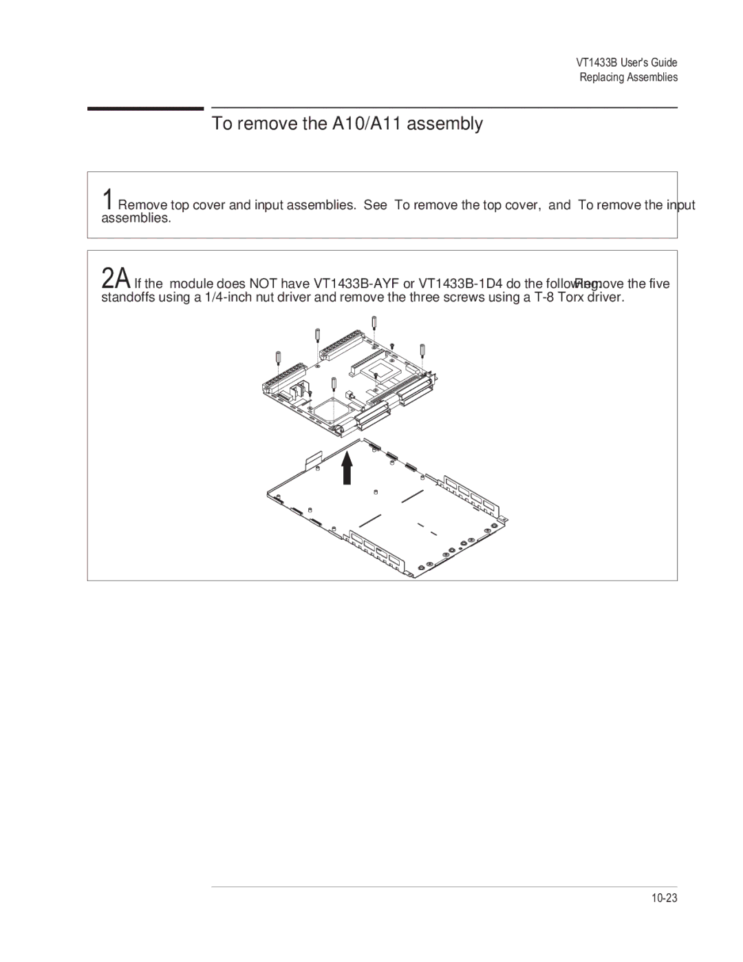 VXI VT1433B manual To remove the A10/A11 assembly 