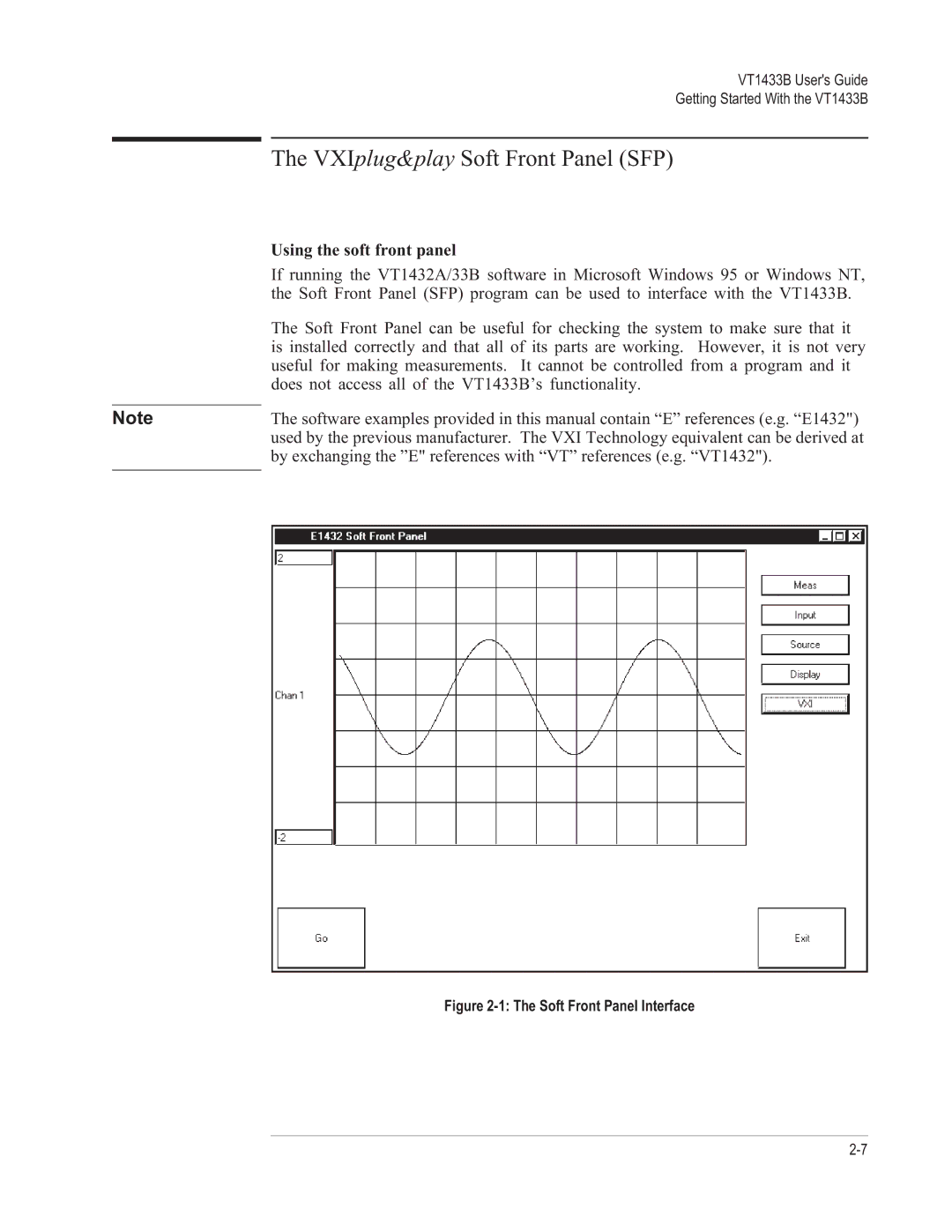 VXI VT1433B manual VXIplug&play Soft Front Panel SFP, Using the soft front panel 