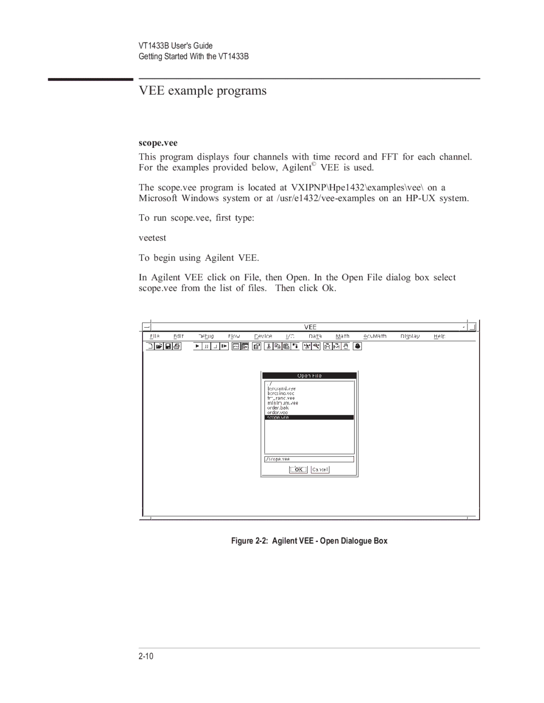 VXI VT1433B manual VEE example programs, Scope.vee 