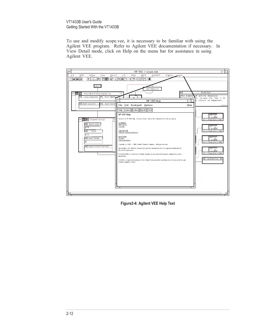 VXI VT1433B manual Agilent VEE Help Text 