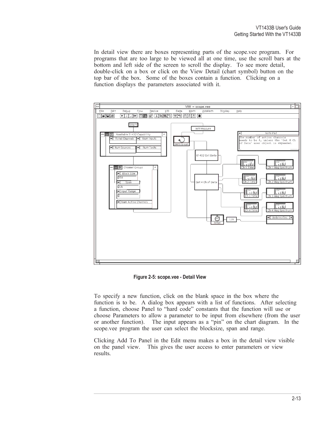 VXI VT1433B manual Scope.vee Detail View 