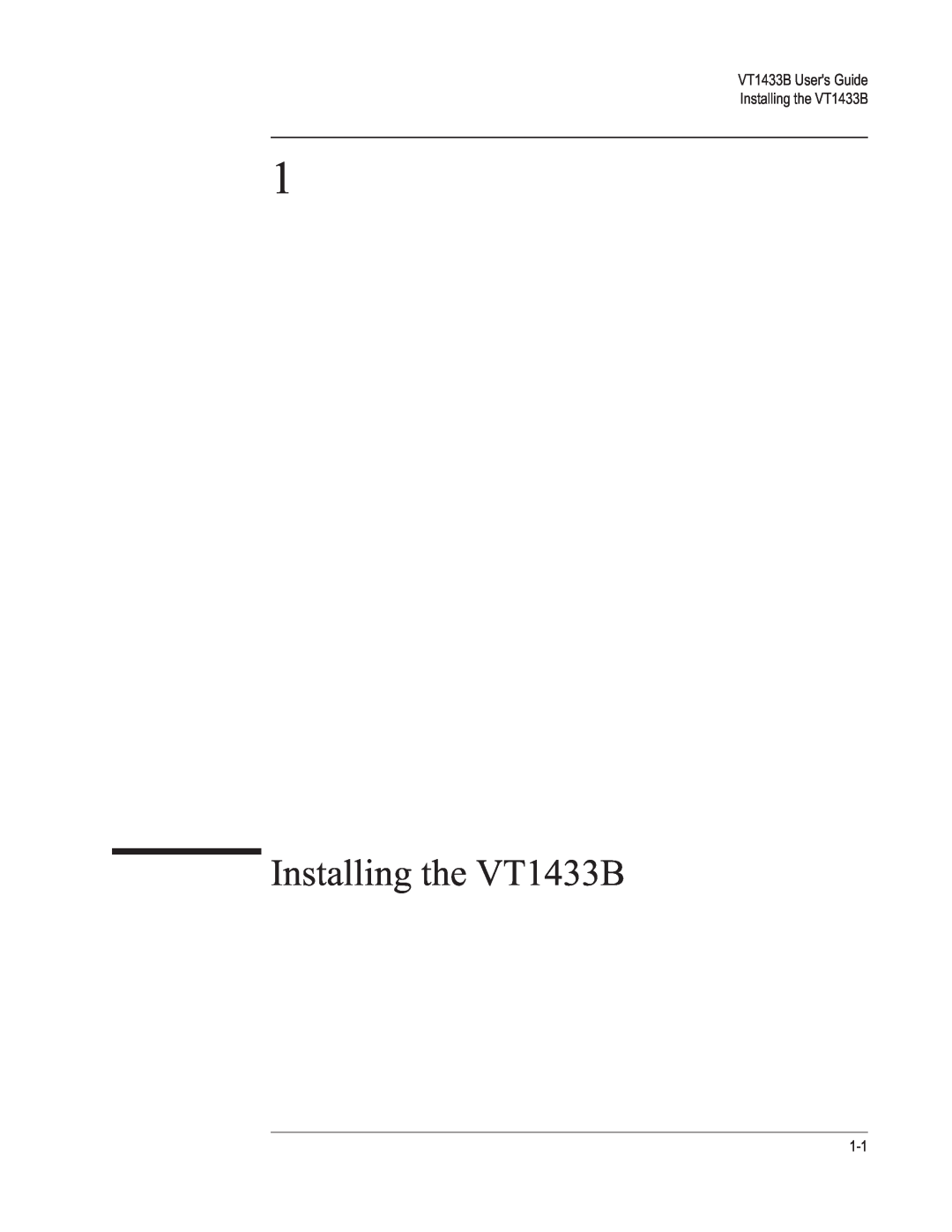 VXI manual VT1433B Users Guide Installing the VT1433B 