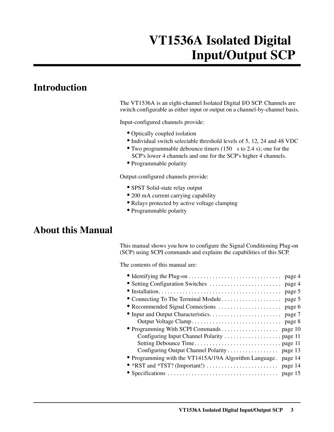 VXI VT1536A user manual Introduction, About this Manual 