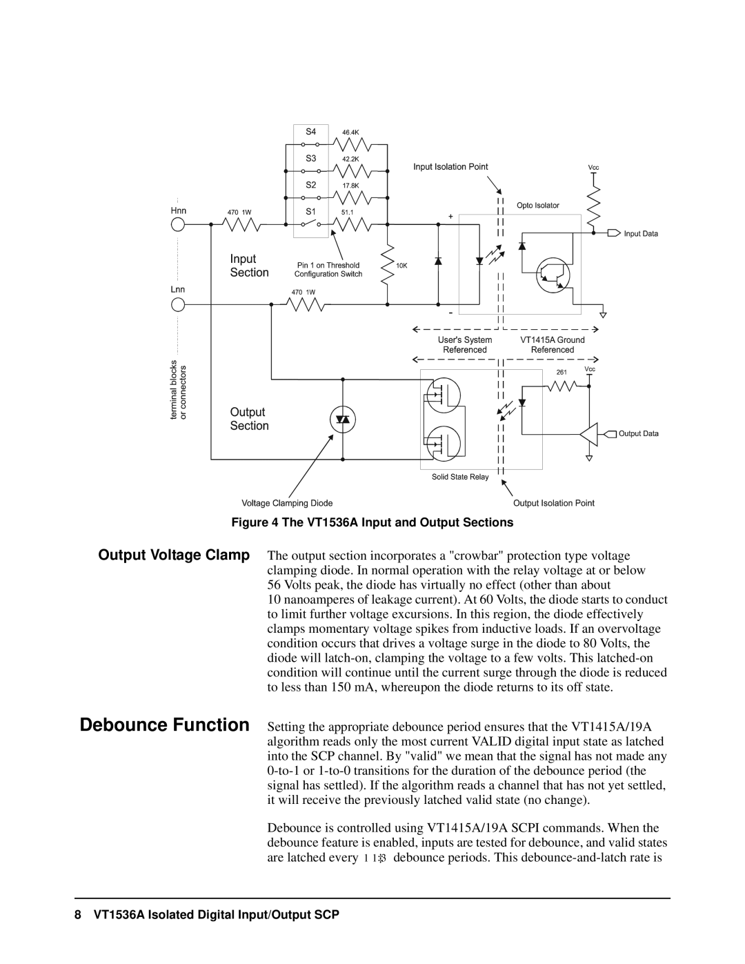 VXI user manual VT1536A Input and Output Sections 