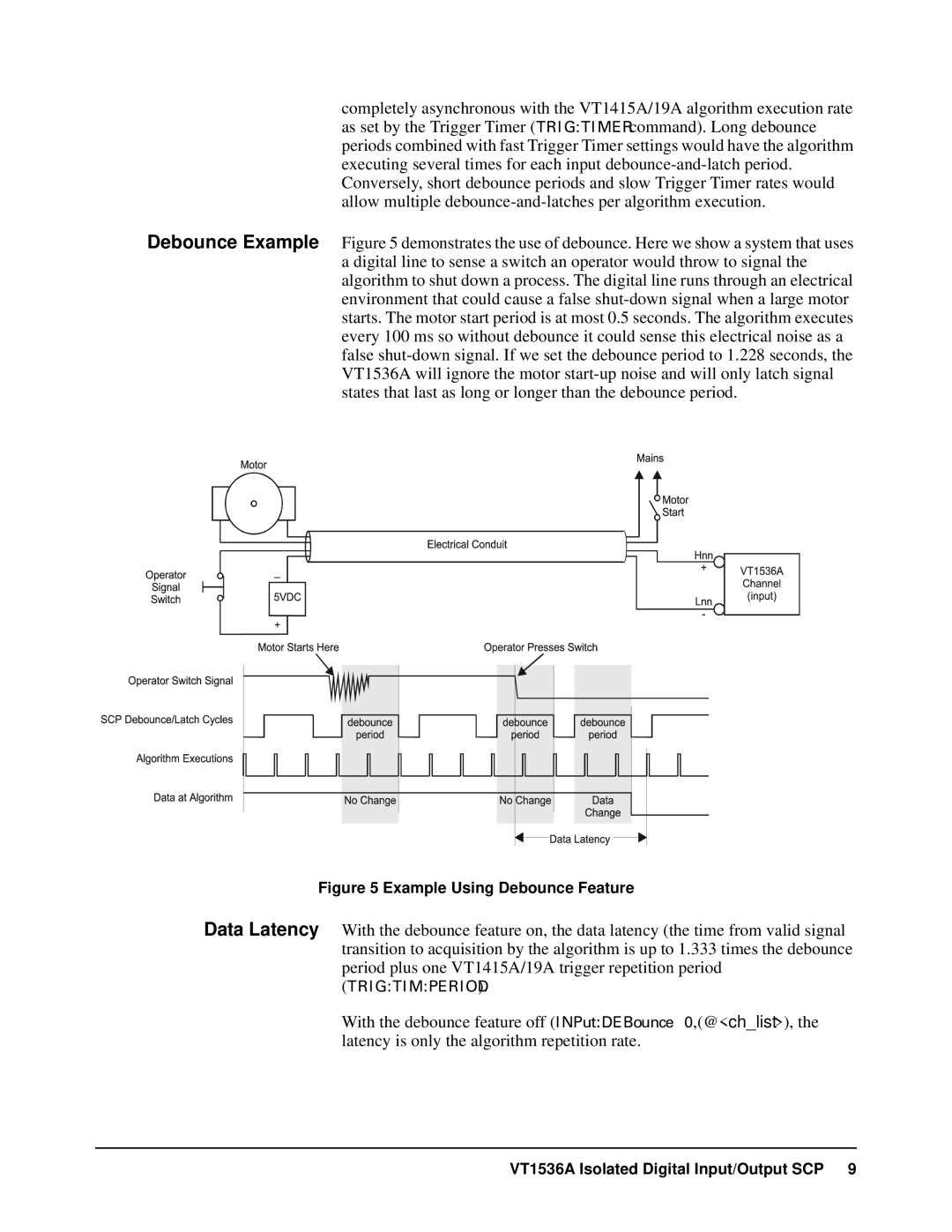 VXI VT1536A user manual Example Using Debounce Feature 