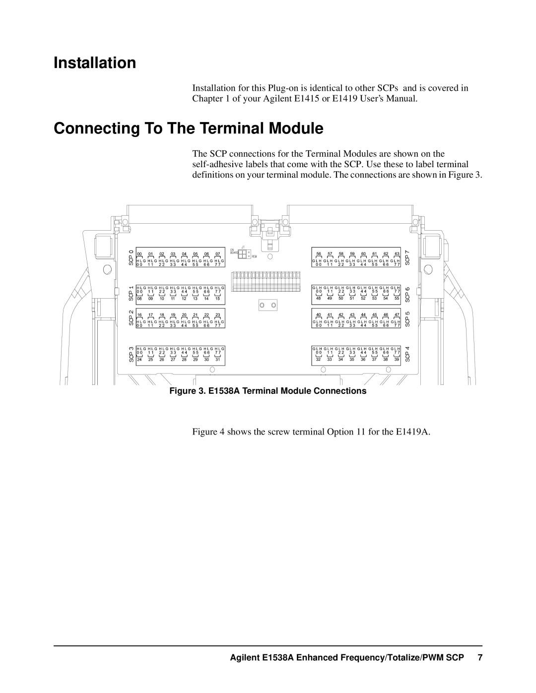 VXI VT1538A user manual Installation, Connecting To The Terminal Module 