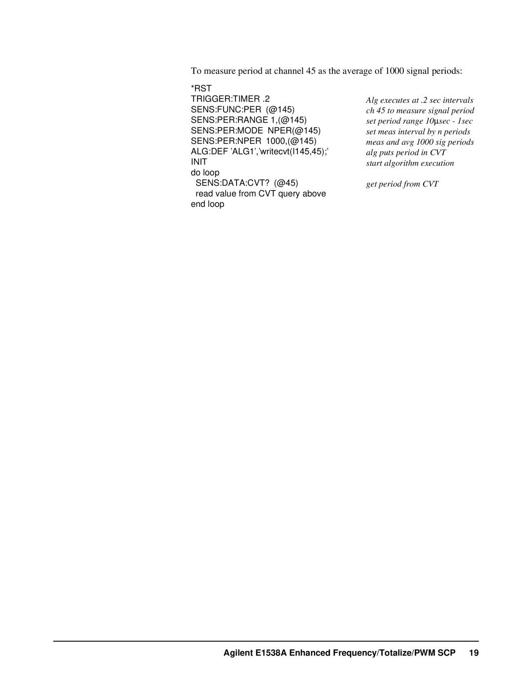 VXI VT1538A user manual Agilent E1538A Enhanced Frequency/Totalize/PWM SCP 