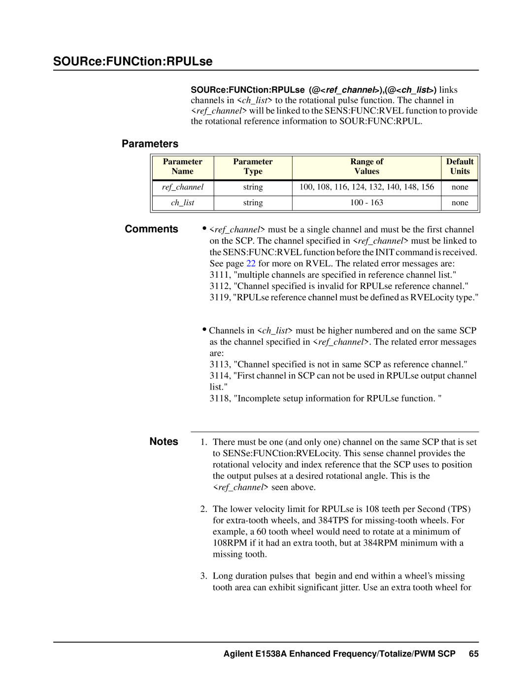 VXI VT1538A user manual SOURceFUNCtionRPULse 