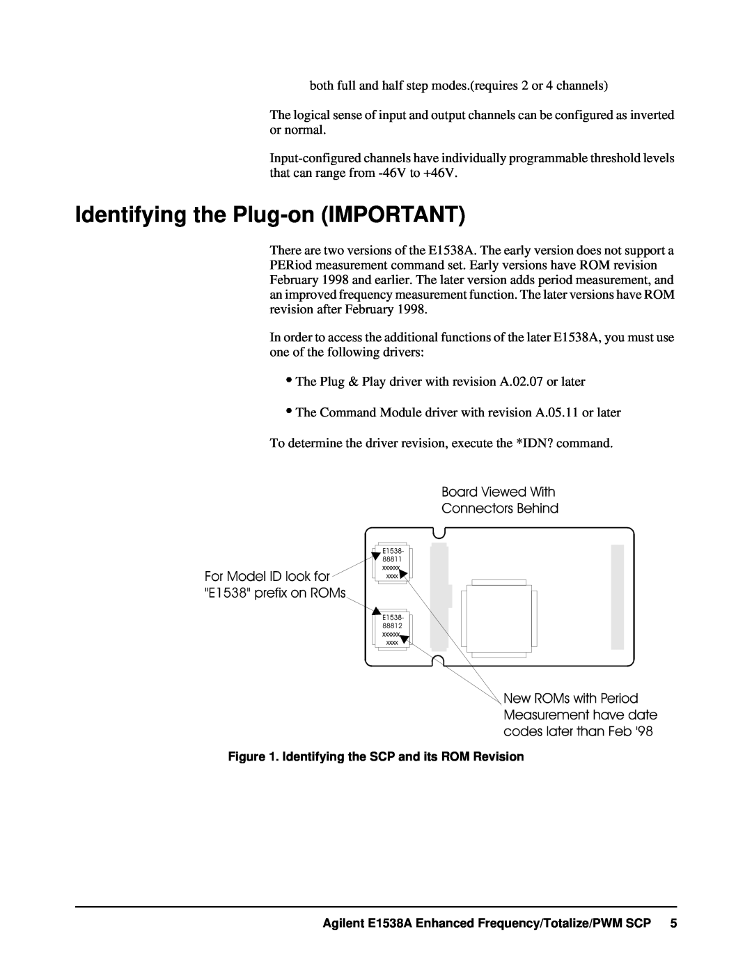 VXI VT1538A user manual Identifying the Plug-on IMPORTANT 