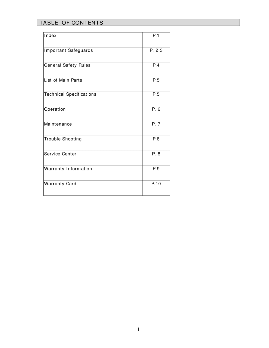 Wachsmuth & Krogmann C-3196 manual Table of Contents 