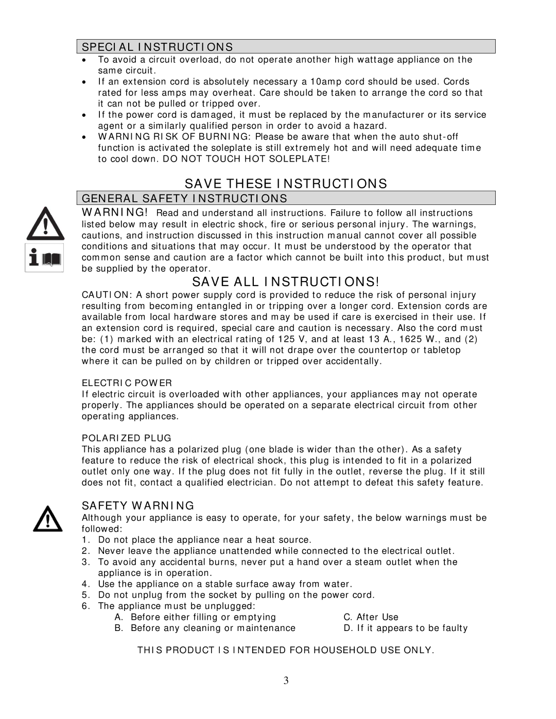 Wachsmuth & Krogmann ES-139B manual Special Instructions, General Safety Instructions, Safety Warning 