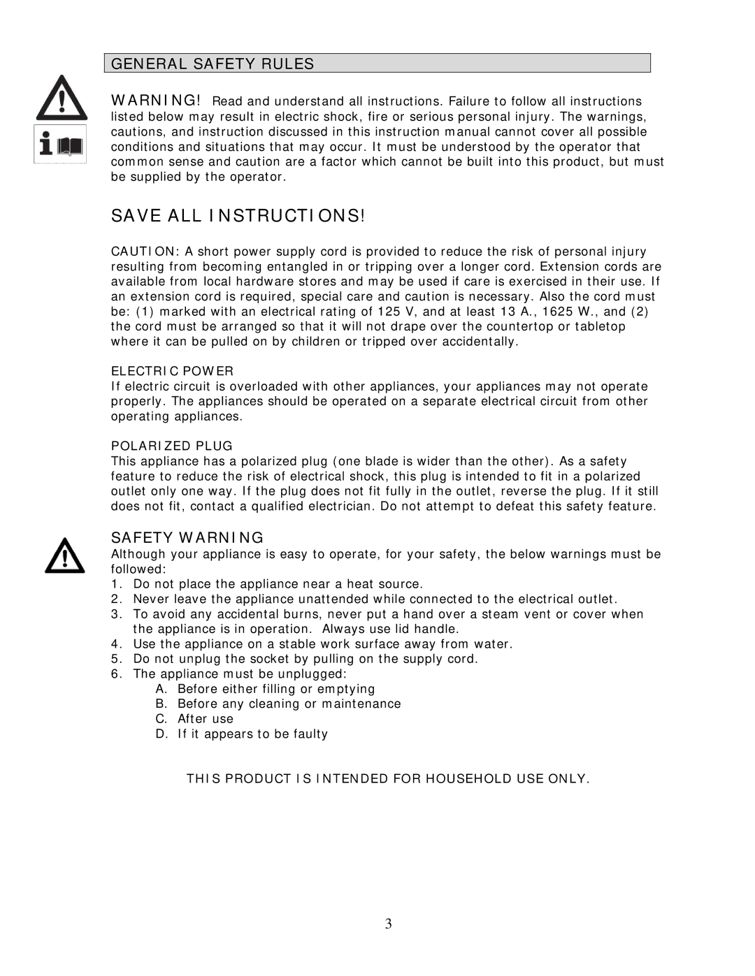 Wachsmuth & Krogmann FP-1220 manual General Safety Rules, Safety Warning 