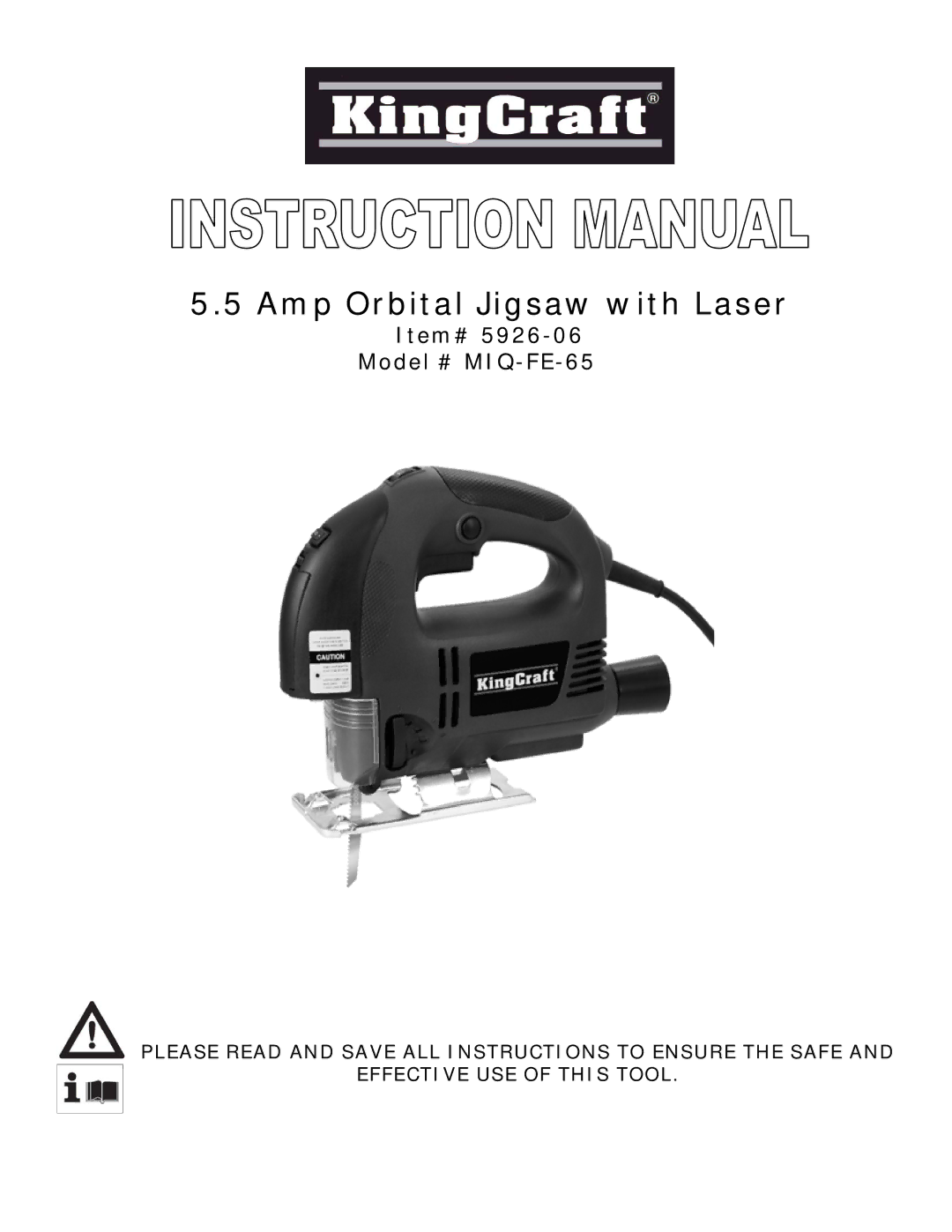 Wachsmuth & Krogmann MIQ-FE-65 manual Amp Orbital Jigsaw with Laser 