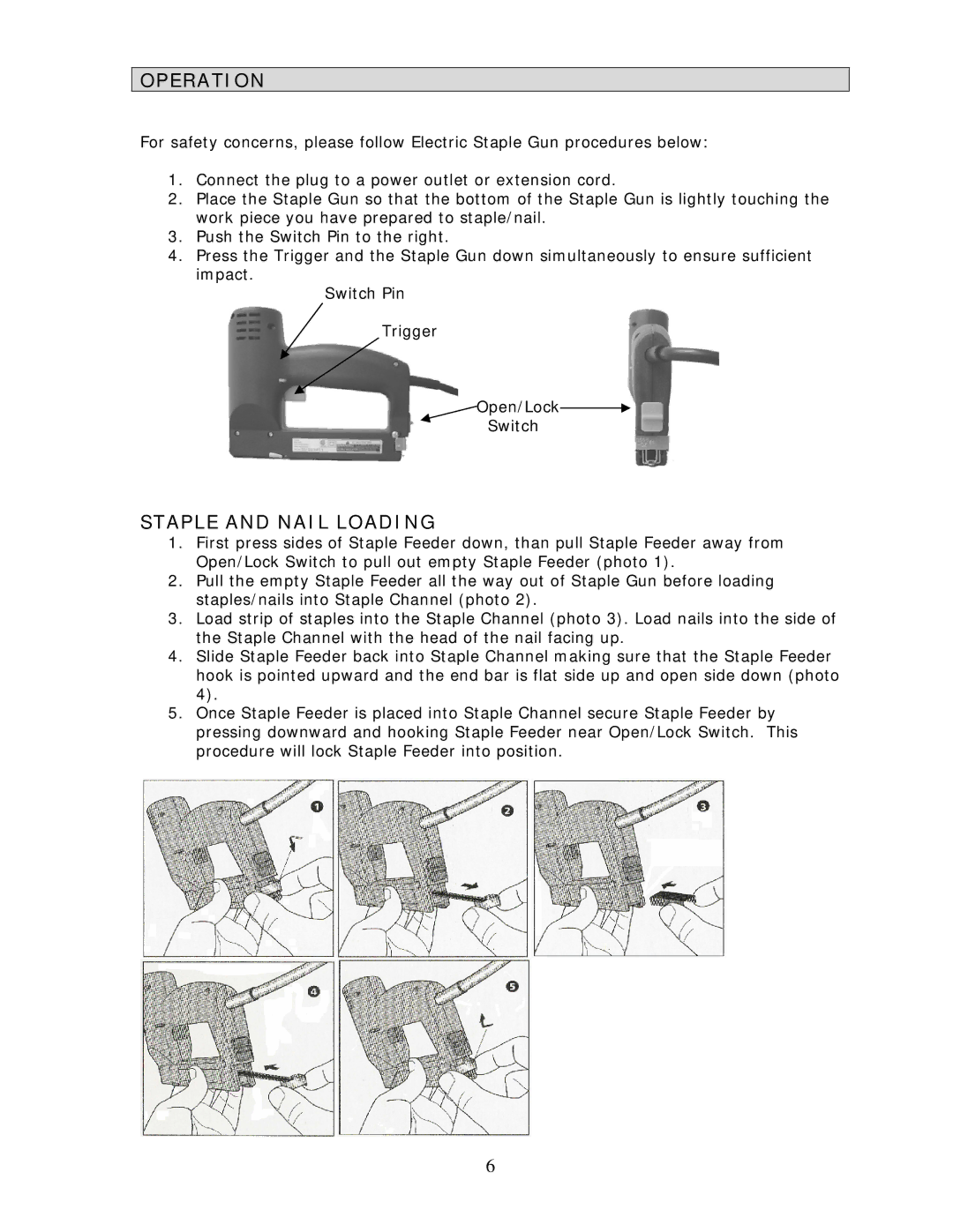 Wachsmuth & Krogmann Model # A688 manual Operation, Staple and Nail Loading 