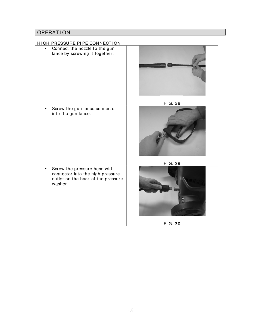 Wachsmuth & Krogmann QL-3100B manual Operation, High Pressure Pipe Connection 