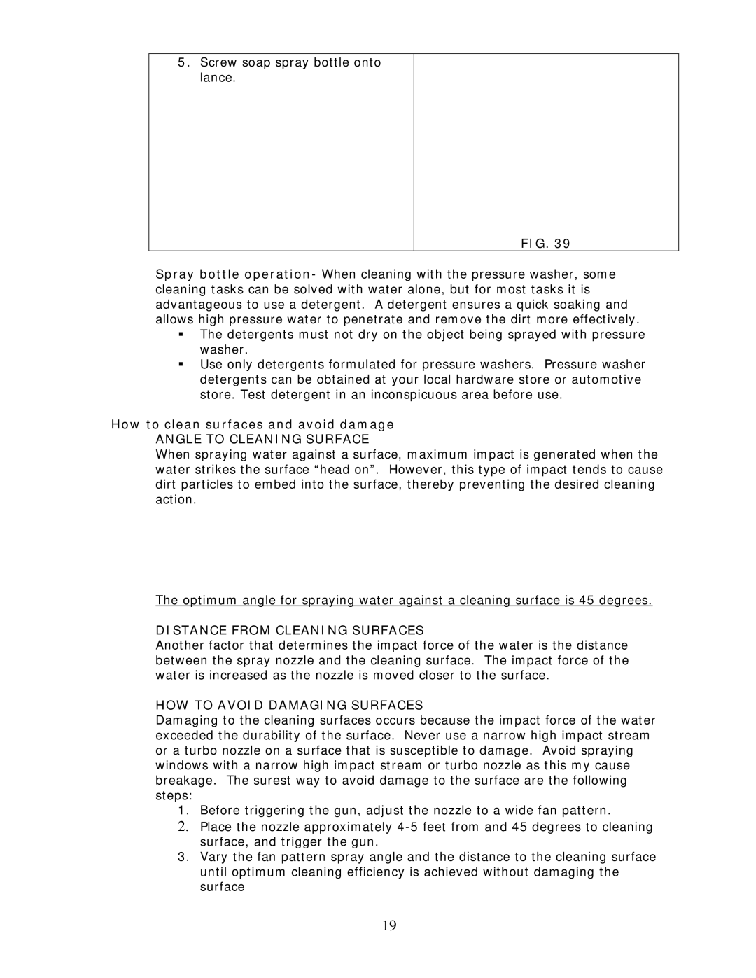 Wachsmuth & Krogmann QL-3100B Angle to Cleaning Surface, Distance from Cleaning Surfaces, HOW to Avoid Damaging Surfaces 