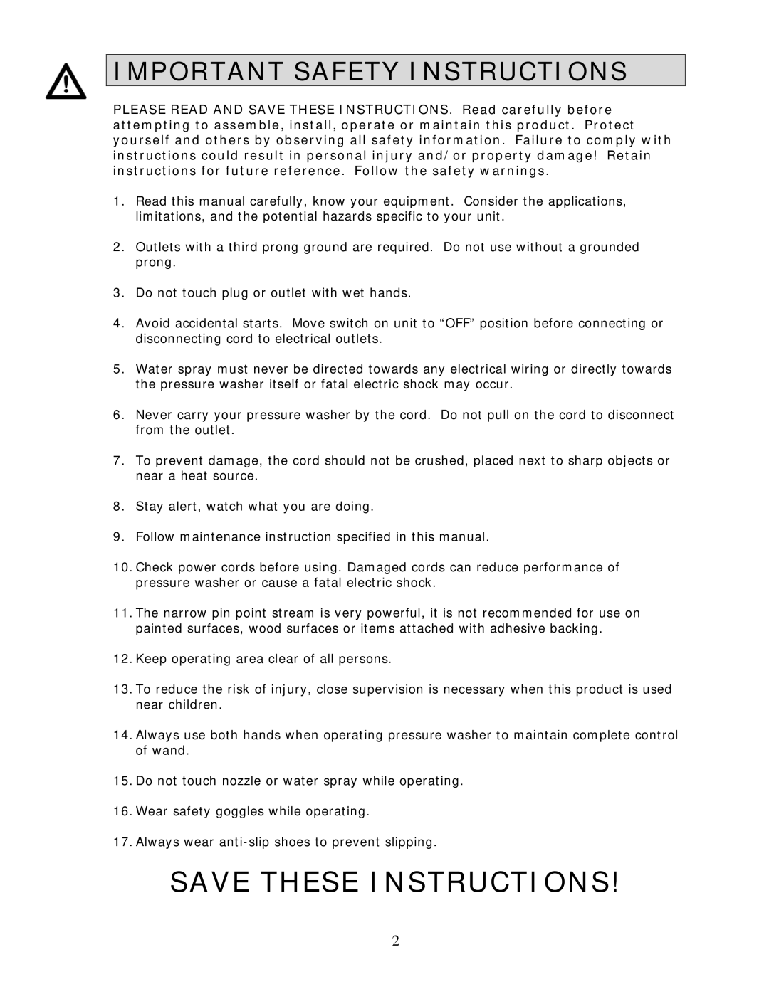 Wachsmuth & Krogmann QL-3100B manual Important Safety Instructions 