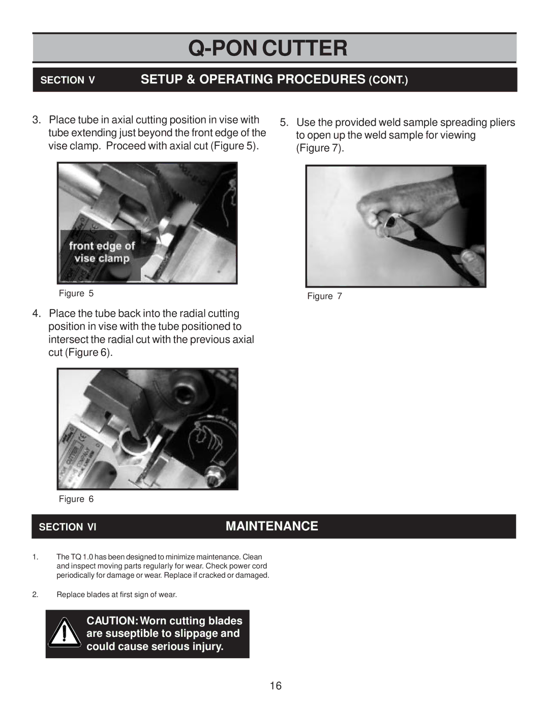 Wachsmuth & Krogmann TQ 1.0 manual Section Vsetup & Operating Procedures, Maintenance 