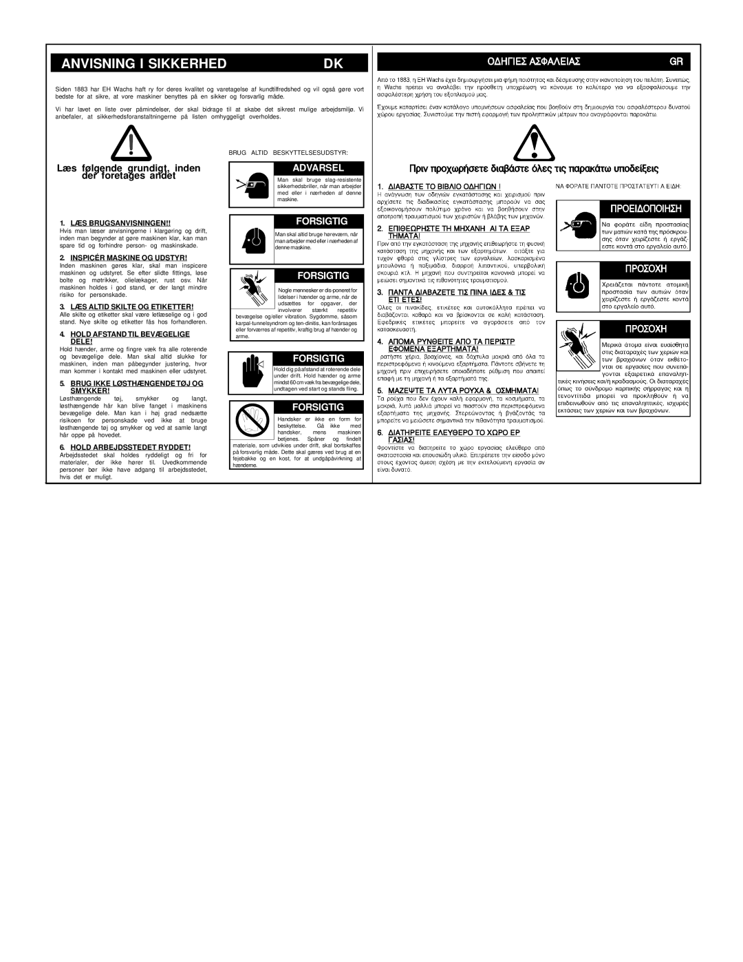 Wachsmuth & Krogmann TQ 1.0 manual Anvisning I Sikkerhed 