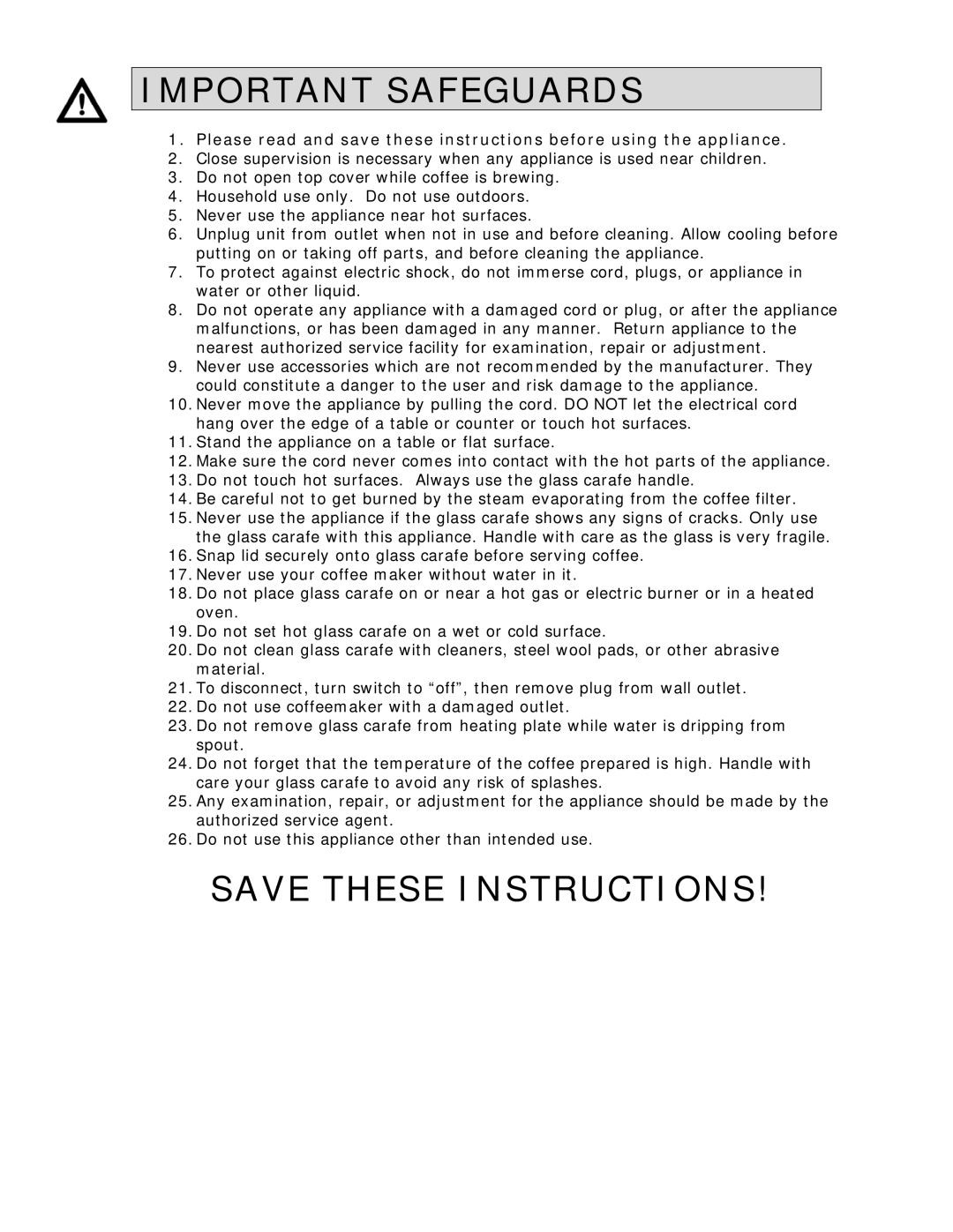 Wachsmuth & Krogmann XQ-698T manual Important Safeguards 