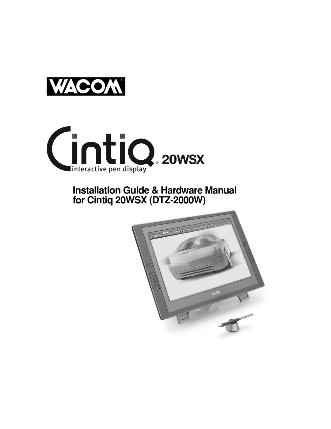 Wacom DTZ-2000W, 20WSX manual 