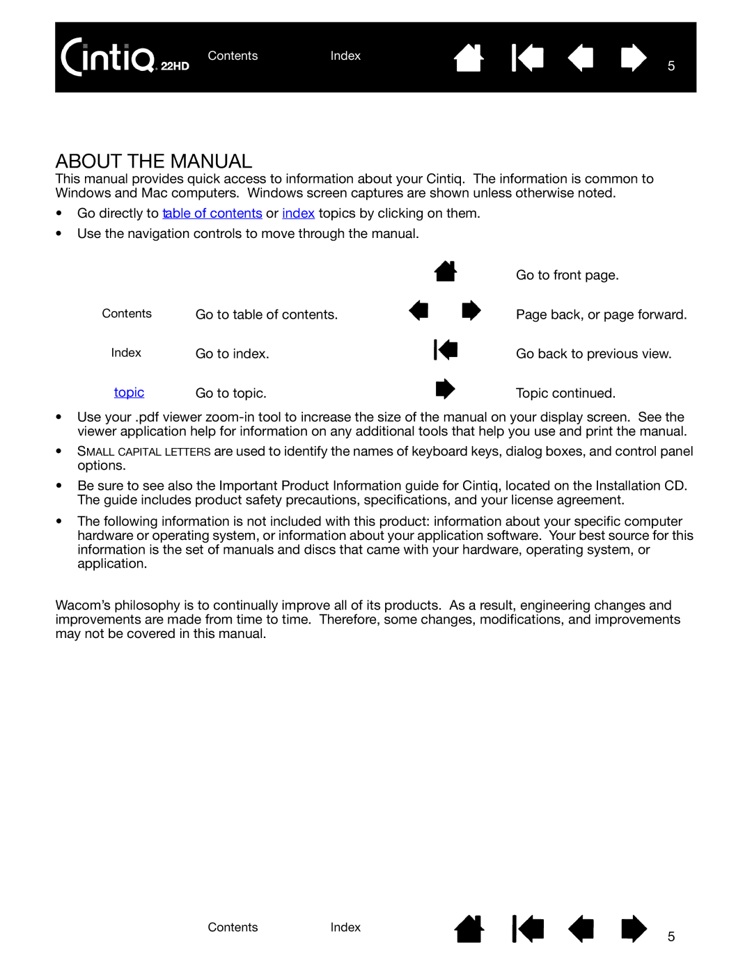 Wacom DTK-2200 user manual About the Manual, Topic 