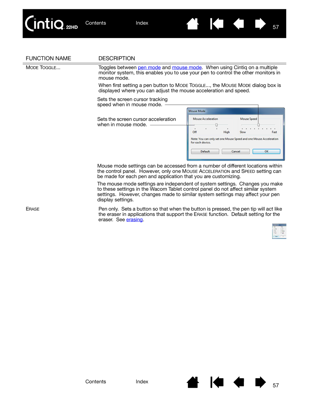 Wacom DTK-2200 user manual Mouse mode 