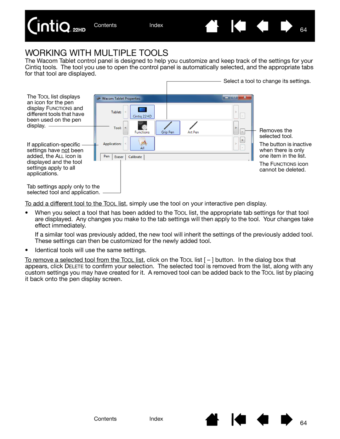 Wacom DTK-2200 user manual Working with Multiple Tools 