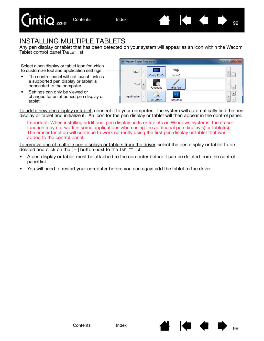 Wacom DTK-2200 user manual Installing Multiple Tablets 