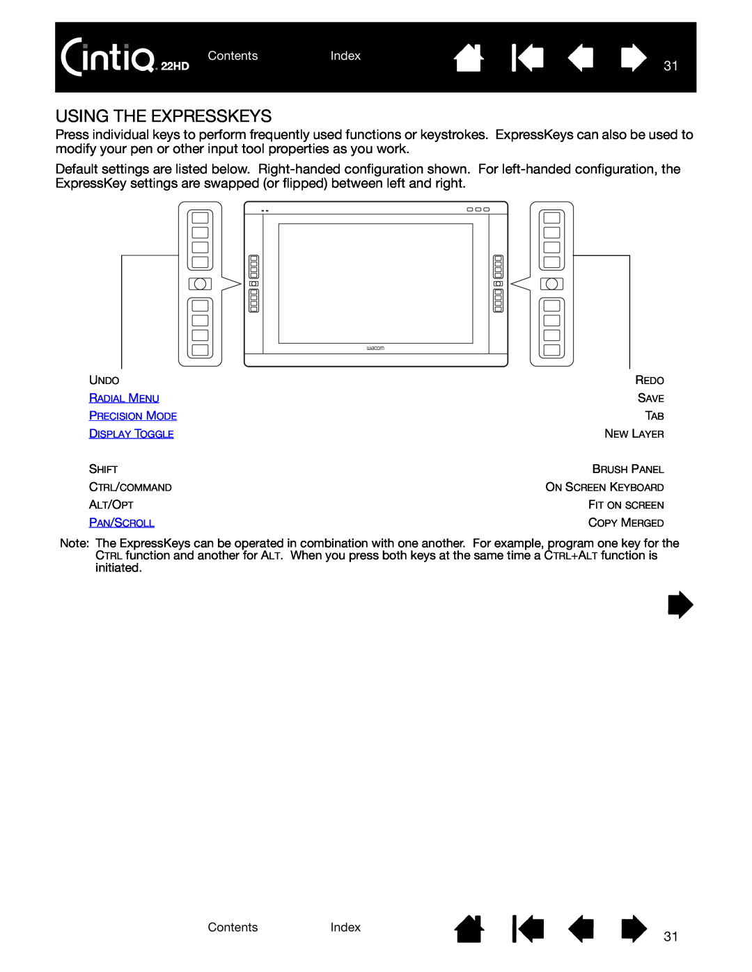 Wacom DTK-2200 user manual Using The Expresskeys 