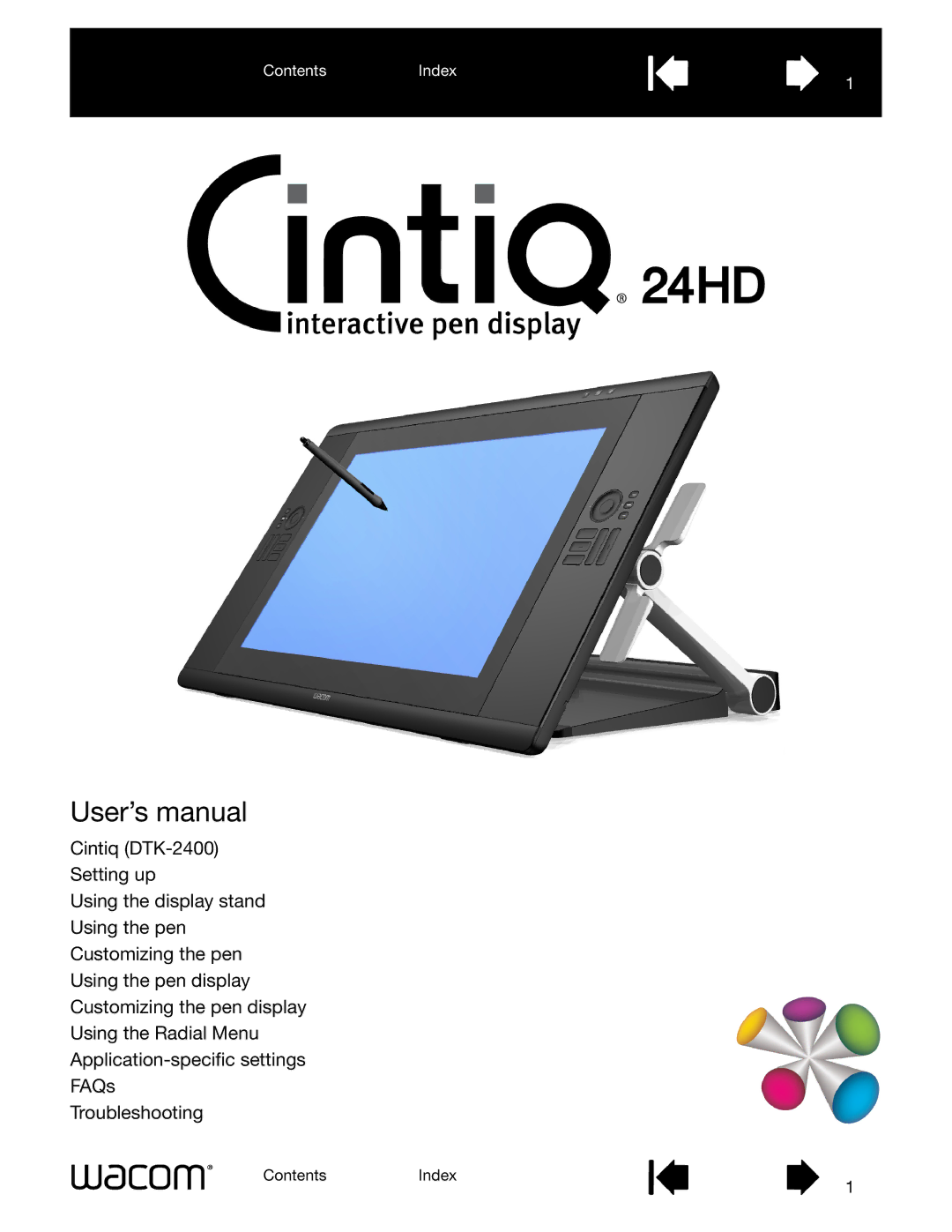 Wacom DTK-2400 user manual User’s manual 