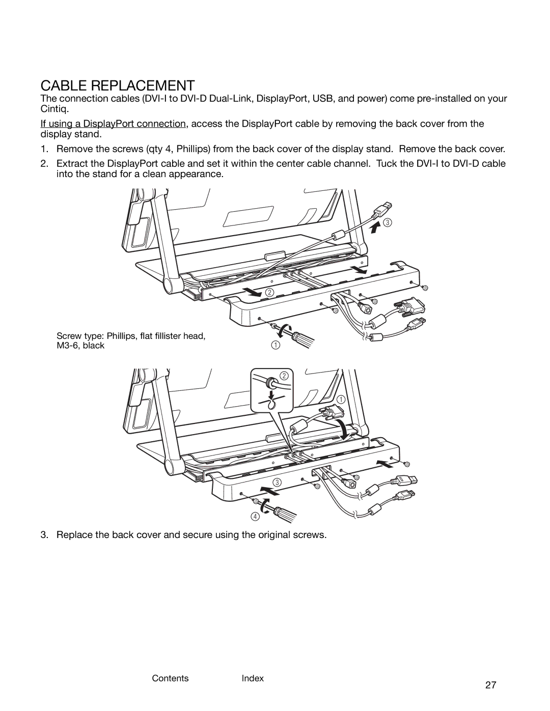 Wacom DTK-2400 user manual Cable Replacement 