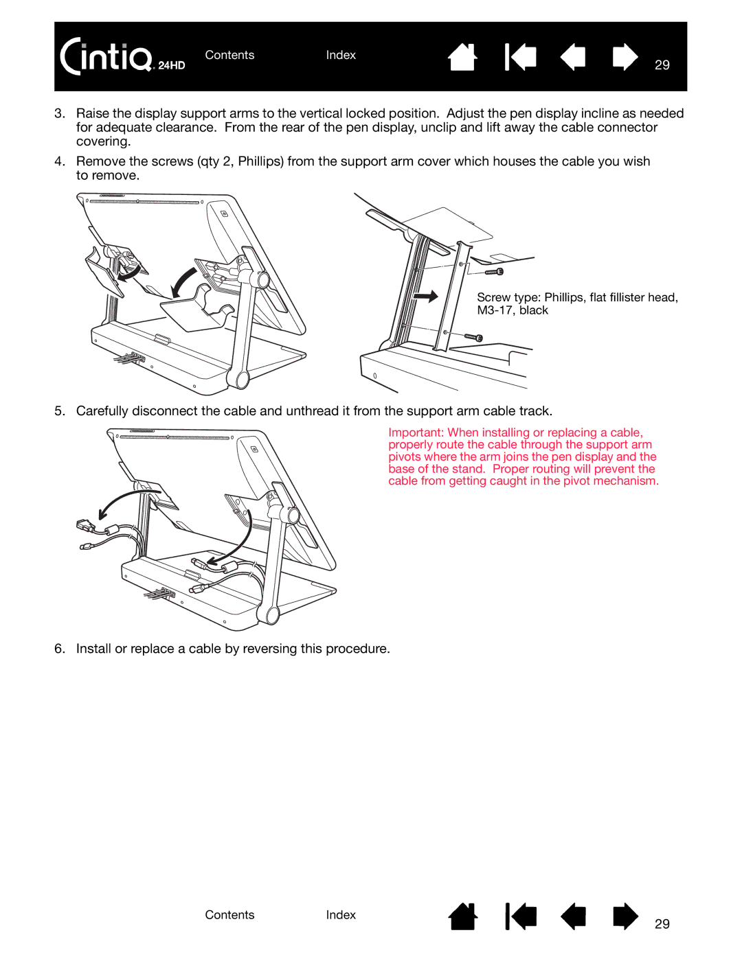 Wacom DTK-2400 user manual Install or replace a cable by reversing this procedure 