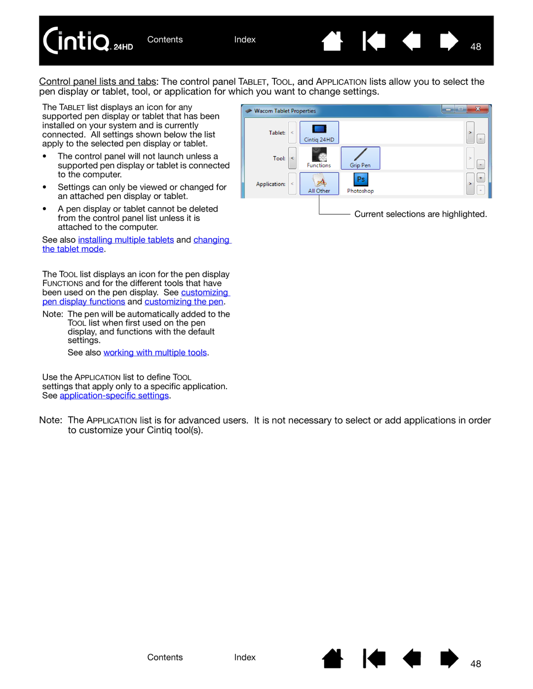 Wacom DTK-2400 user manual See also working with multiple tools 