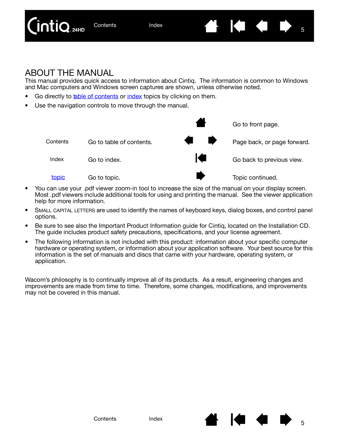 Wacom DTK-2400 user manual About the Manual, Topic 