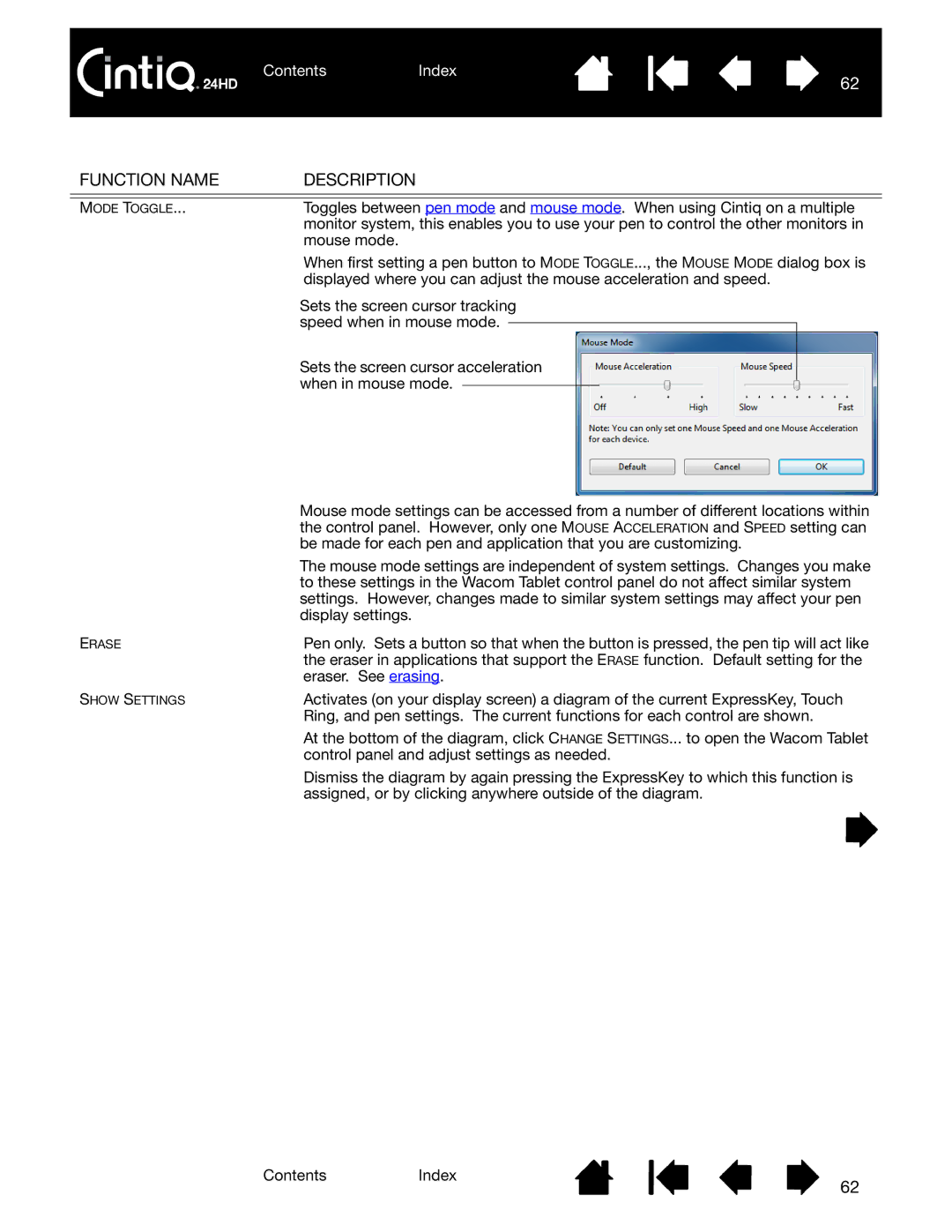 Wacom DTK-2400 user manual Mouse mode 