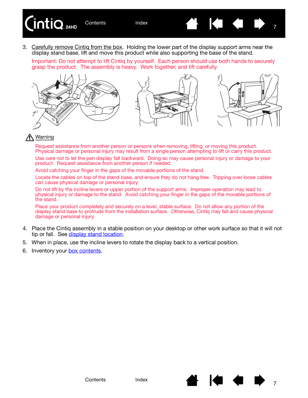 Wacom DTK-2400 user manual ContentsIndex 